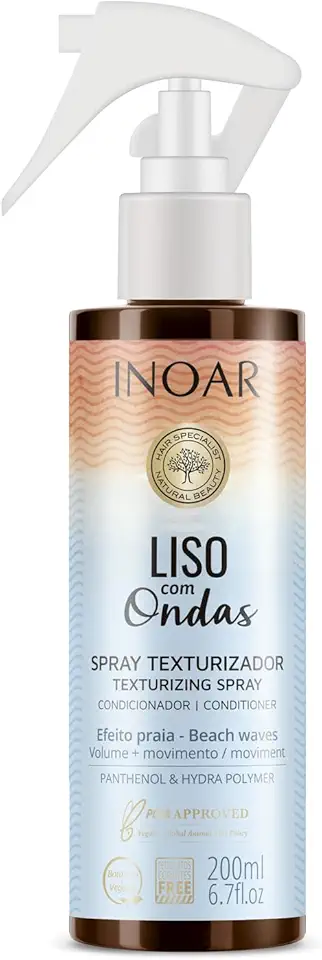 Inoar, Liso com Ondas Texturizador – Efeito Praia, Volume e Movimento com Pantenol D - 200ml