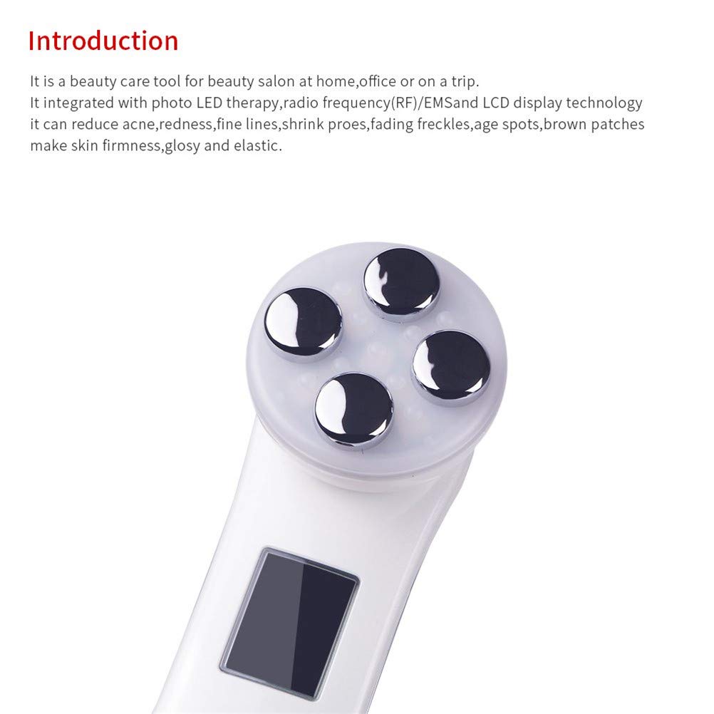 Aparato Facial Ultrasonido, máquina de cuidado reafirmante facial 5 en 1 máquina de estiramiento facial EMS antienvejecimiento eliminación de arrugas estiramiento de la piel