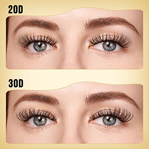 320Pcs Individual Lashes QUEWEL Cluster Lashes 20D+30D D Curl MIX9-16mm Individual Lash Extension Lash Clusters DIY Eyelash Extensions For Home Use (20D+30D 0.07D MIX9-16mm) - Image 3