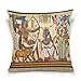Use7 Housse de Coussin décorative carrée Motif Papyrus égyptien Antique, Tissu, Multicolore, 40 x 40cm/16 x 16 inches