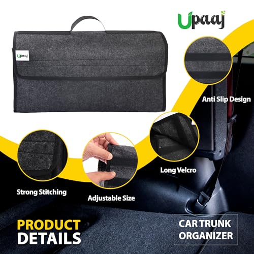 UPAAJ Car Trunk Organizer, Large Foldable Car Storage Organizer, Anti Slip Car Boot Organizer, Car Organiser and Storage, Utility Tool Bags, Car Accessories Bag, Tools Organiser, All Car Organizer 4 51vGcDB1aHL