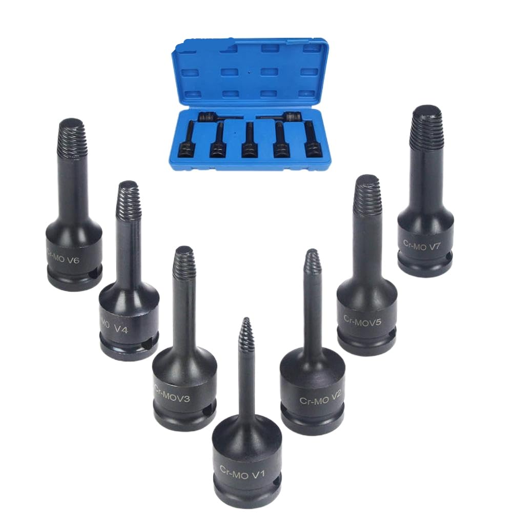 Extractor de tornillos rotos, herramientas extractoras V1 V7, 7 Uds.