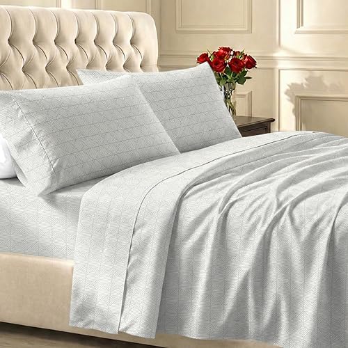 California Design Den Queen Sheet Set - 400tc Sateen, Taupish-Sage