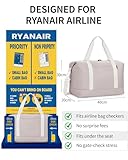 ECOHUB Ryanair Handgepäck Tasche 40x30x20, 20L Ryanair Handgepäck 40x20x25 für Flugzeug, Faltbare Reisetasche Mit Abnehmbar Nass-Tasche, Ryan Airlines Bag 40x20x25, Weekender Damen Herren(Beige)