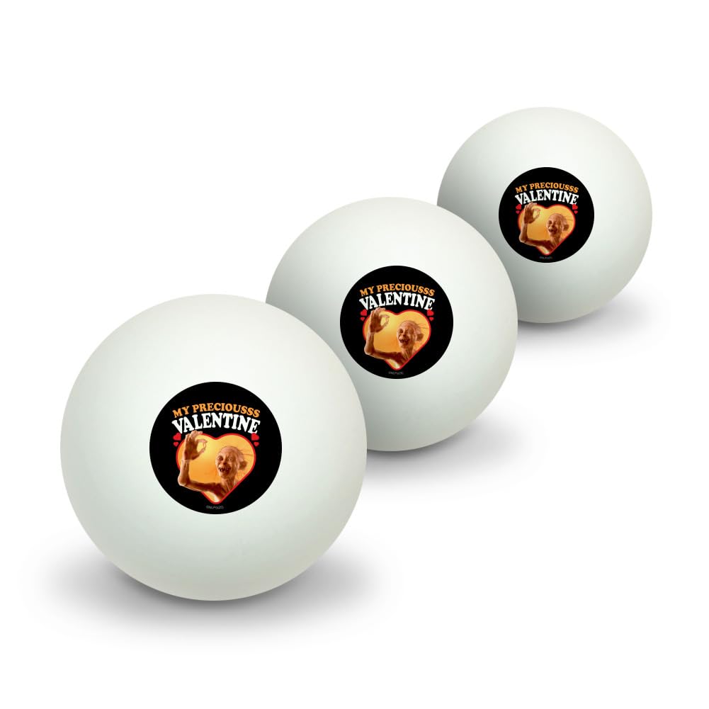 GRAPHICS & MORE Lord of The Rings Gollum My Precious Valentine Novelty Table Tennis Ping Pong Ball 3 Pack