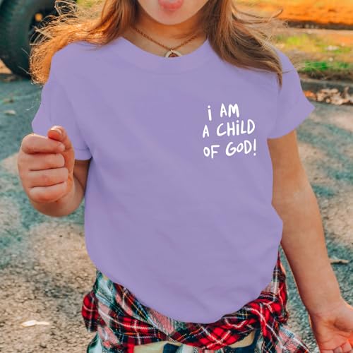 Image of KEEVICI Cute I Am A God of Child Shirt Girls Graphic Tees Christian T Shirts for Kids Jesus Religious Faith Cotton Summer Top