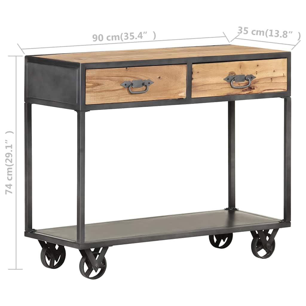 Table console en bois massif recyclé 90 x 35 x 74 cm