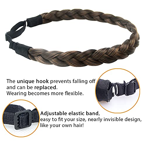 Diguan 666 Synthetic Hair Braided Headband Classic Chunky Wide Plaited Braids Elastic Stretch Hairpiece Women Girl Beauty Accessory thumb #1