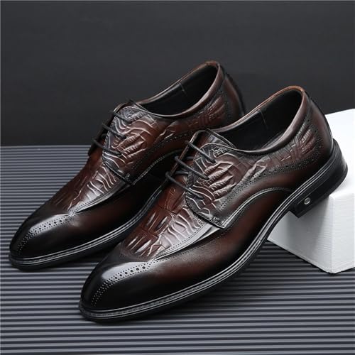 Men's Lace up Genuine Leather Dress Shoes Oxfords Comfortable Business Formal Shoes Soft Upper Soft Sole for Fall and Winter2