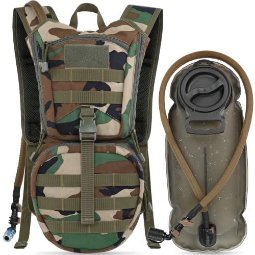 MARCHWAY Tactical Molle Hydration Pack Backpack with 3L TPU Water Bladder, Military Daypack for Cycling, Hiking, Running, Climbing, Hunting, Biking