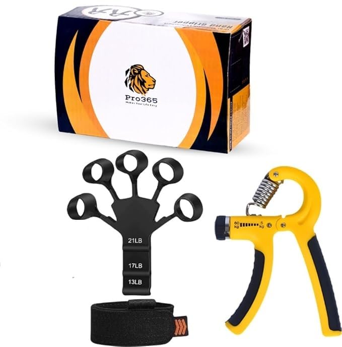 PRO365 Adjustable Hand Gripper| Finger Gripper Combo| Enhance Endurance| Boost Flexibility for Superior Grip Training | Hand & Wrist Workout