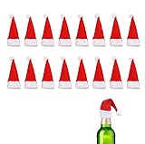 10 Stück Mini Weihnachtsmütze,Nikolausmütze Klein,Kleine Weihnachtsmützen,Basteln Filz Weihnachten Besteckhalter Hats,für Eier SüßIgkeit Flaschen Deko Schneemann Dekoration Geschenk Dekoration (10)