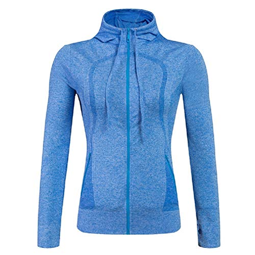 Toexy Beauty Mujer Sudadera Cremallera Manga Larga con Bolsillos con Capucha (Azul, M)