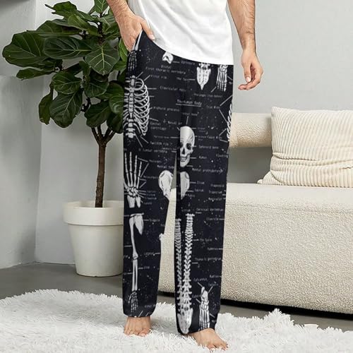 Skull Dark Skeleton Anatomy Pajama Pants with Pockets Print Loungewear Bottoms Soft Sleep Pants for Men Women4