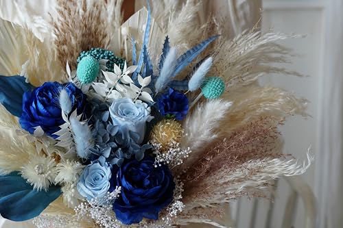 Ramo de Pasto Florido Seco Azul para Bodas y Eventos miniatura 7