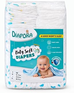 Diapora Baby Soft Diapers, Extra Absorb Baby Diapers | Deep Sleep Diapers| Soft gentle fit | Deep Absorbent | skin friendl... Price In India