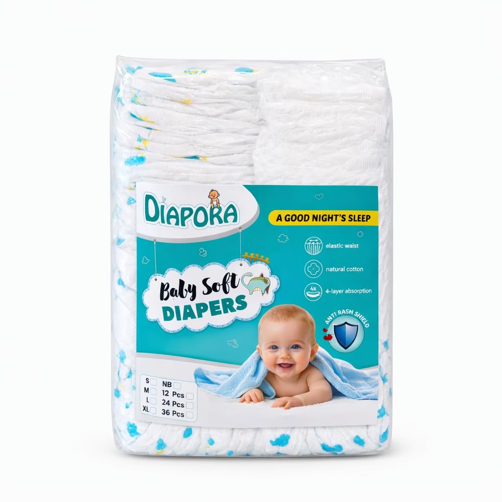Diapora Baby Soft Diapers, Extra Absorb Baby Diapers | Deep Sleep Diapers| Soft gentle fit | Deep Absorbent | skin friendl...