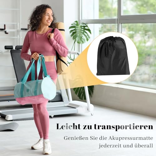 Whchiy Akupressurmatte für Füße mit ABS Spitzen, Einen Tragbaren Akupunktur Matte - mit Tragetasche Akupunkturmatte Fußmassage Damit Ist Die Durchblutung Erhöht