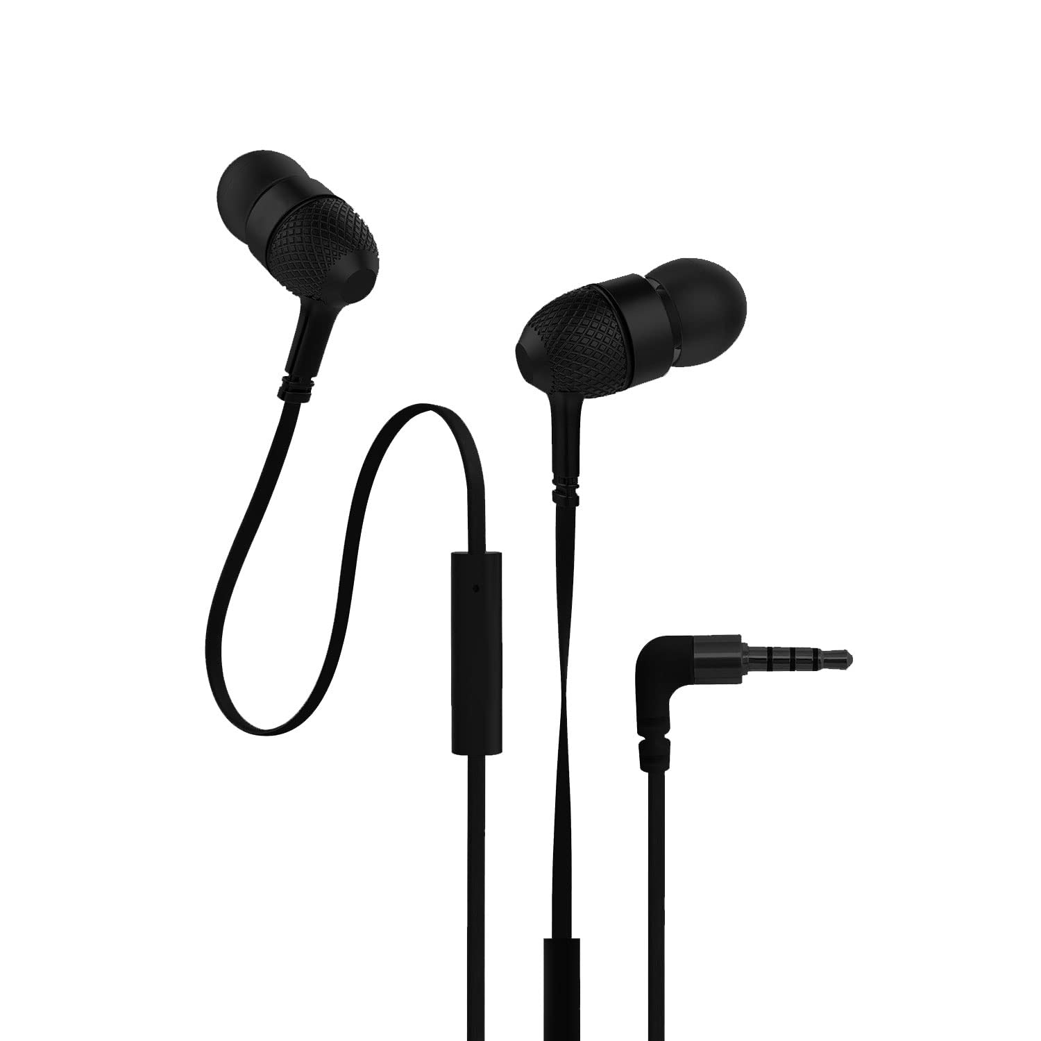 HEATZ in-Ear Wired (120cm) Earphone with in-Built Microphone, Extra BASS Stereo, HD Calling, and Voice Recording, Compatible with All Devices That Support 3.5mm Female Jack Adaptor (Black) (ZE33)