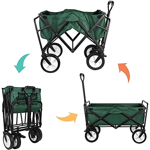 KOHARA Bollerwagen, zusammenklappbarer Campingwagen, Gartenwagen, zusammenklappbarer Gartenwagen, robuster Wagen – zum Einkaufen und für EIN Picknick im Garten im Freien – Bild 8
