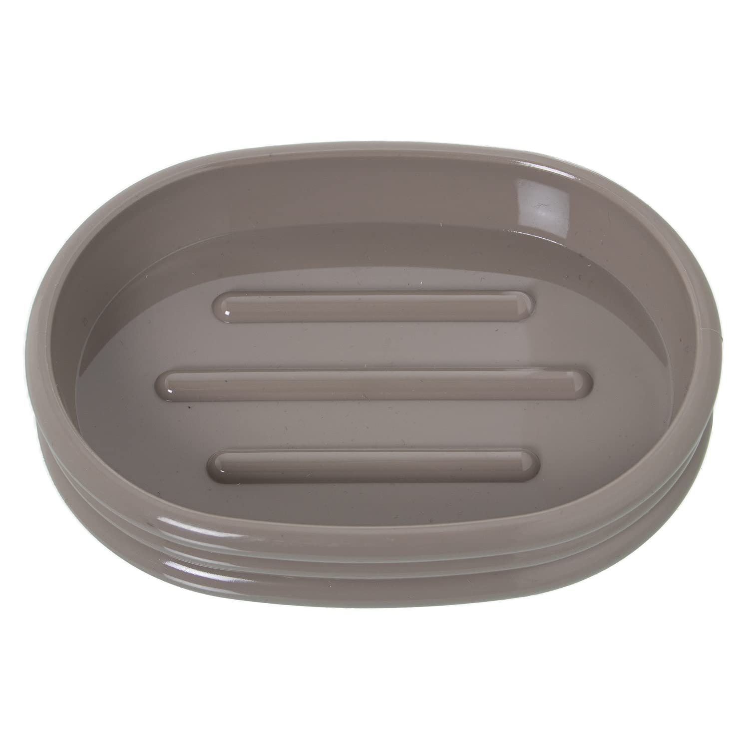 Porte-savon acrylique beige rectangulaire DRW 2x12x9 cm pour douche