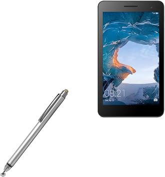 BoxWave Stylus Pen Compatible with Huawei MediaPad T2 7.0 - DualTip Capacitive Stylus, Fiber Tip Disc Tip Capacitive Stylus Pen - Metallic Silver