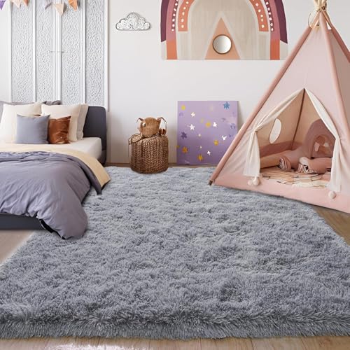 Image of 8x10 feet Soft Area Rug for Living Room and Bedroom, Modern Indoor Floor Carpet with Non-Slip Backing, Comfortable Decorative Home Decor Rug, Easy Clean & Durable- (Grey, Rectangular)