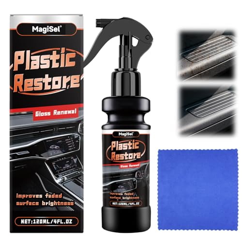 Renovador Plasticos Coche, Restaurador de Plasticos Coche, Deep Care, Aumenta el Brillo para Cuidado de Plásticos Exterior e Interior del Automóvil y Reducir Decoloración Ofrece Protección Duradera