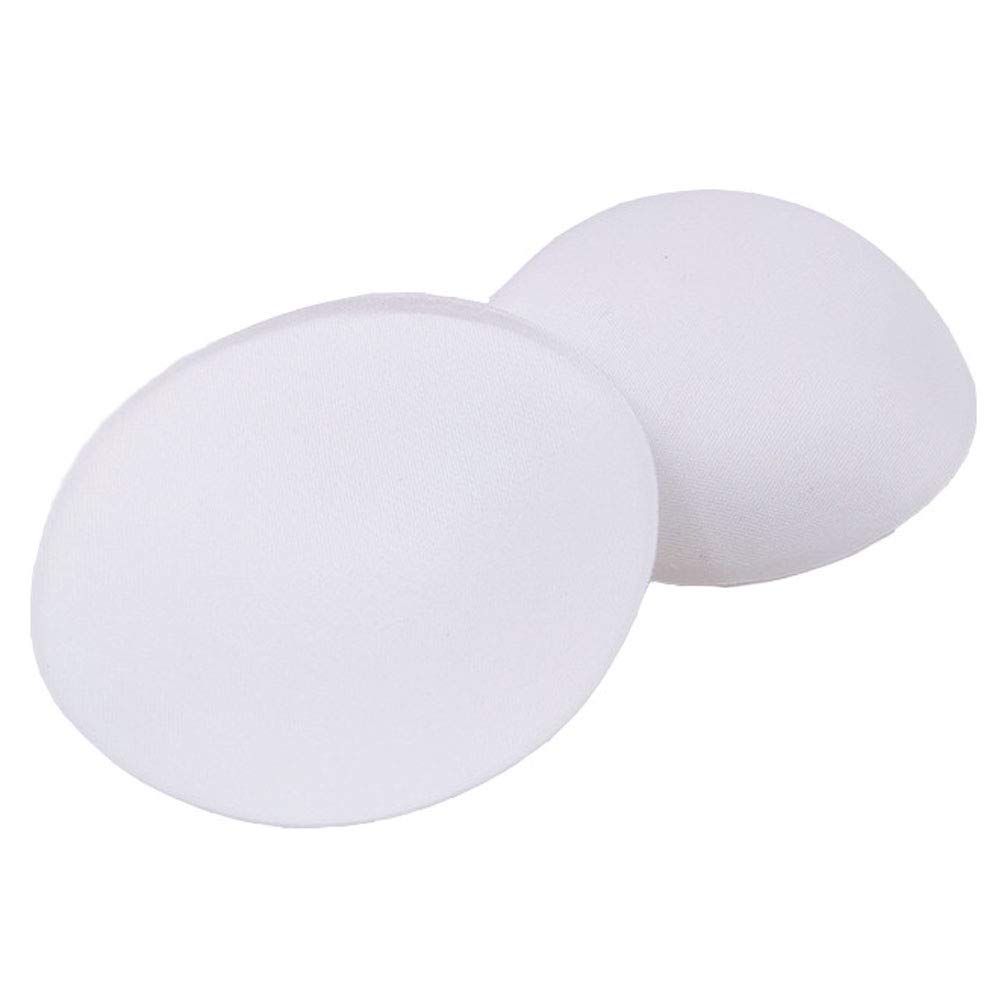 2 Pairs Round Bra Inserts Pads Removable for Sport Yoga Bra Bikinis, White