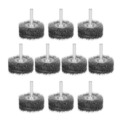 Cepillo de rueda de alambre de acero inoxidable de 2 pulgadas con vástago de un cuarto