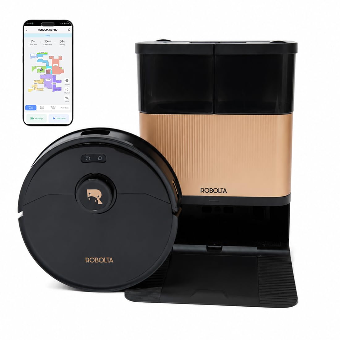 R6 Pro Robot Vacuum & Mop with Self-Empty Station, LiDAR Navigation, Smart Mapping, HEPA Filter, Auto Recharge, App & Remote Control, 300-Min Battery for Hard Floors & Low-Pile Carpets.-image-40