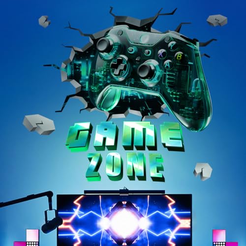 Runtoo Calcomanías de pared de videojuegos 3D para adolescentes,
