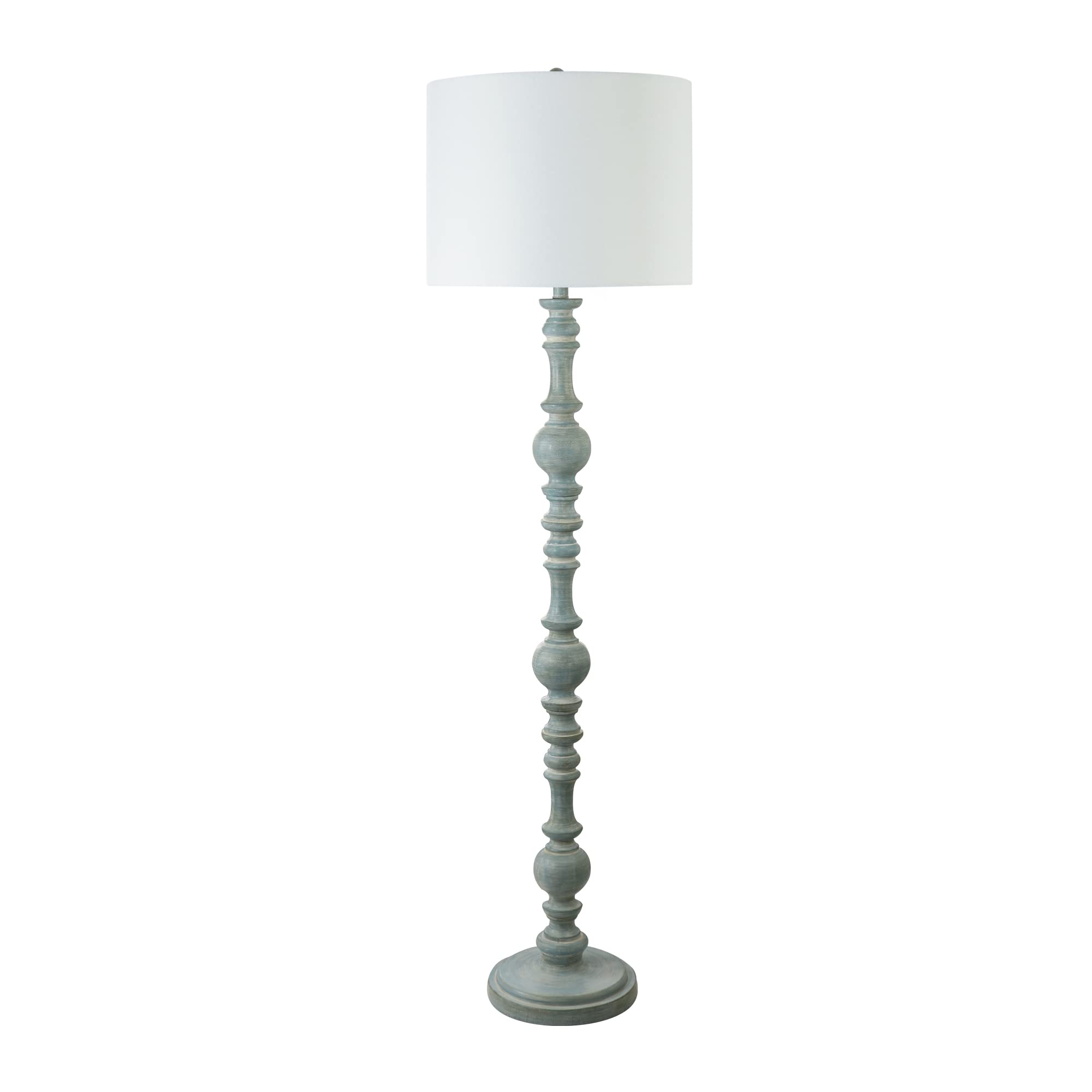 Martin Richard Fangio Lighting's 6297ABLU 61in Sky Blue Resin Floor Lamp with Decorator Shade