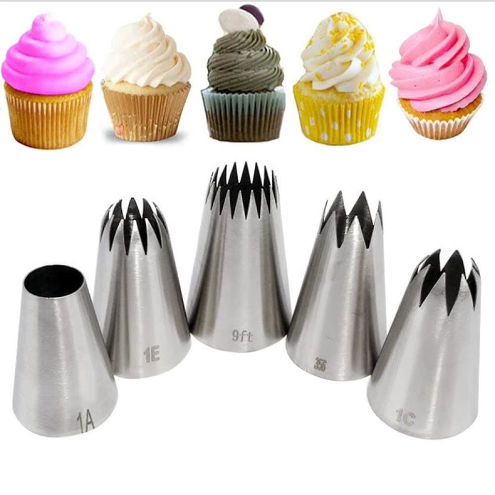 Juego de puntas para decoración de pasteles y crema, herramientas de repostería, boquillas de acero para glaseado, cabeza de magdalena, decoración de postres, juego de puntas de decoración