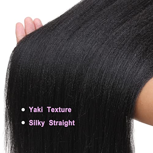 Leeven 8 Packs Red Pre Stretched Braiding Hair Extensions 20 Inch Yaki Hot Water Setting Fiber EZ Braid Pre-stretched Braiding Hair for Box Braids Knotless Braids /26 Inch 900# - Image 4