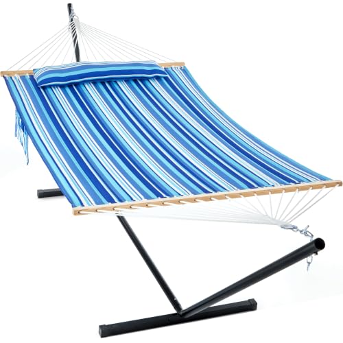 Image of GAFETE 2 Person Hammock with Stand for Outside, Heavy Duty Steel Stand