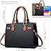 DMICXEL Tote Bag Crossbody Purses for Women Shoulder Handbag PU Leather Top Handle Satchel Bags (Black Brown)