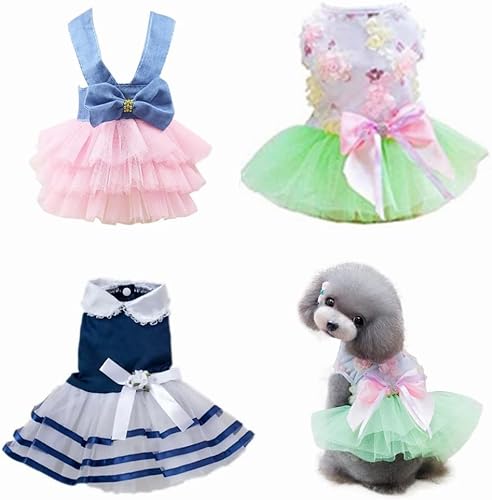 Clopon Accesorios para perros, ropa para perros niñas, vestidos lindos de Navidad para vestido de princesa pequeña, talla M