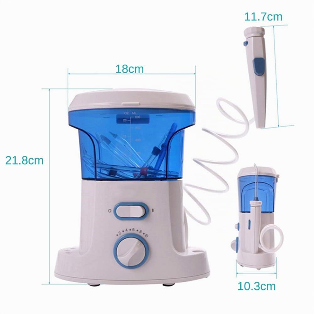 Flosser de Agua de encimera Irrigador bucal doméstico Limpiador Dental de Dientes con 7 Puntas, para el Cuidado de los Dientes del SPA Familiar