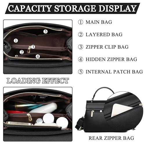 Fashions PU Leather Shoulder Bag Slouchy Tote Bag For Women Cute Designer Handbags4