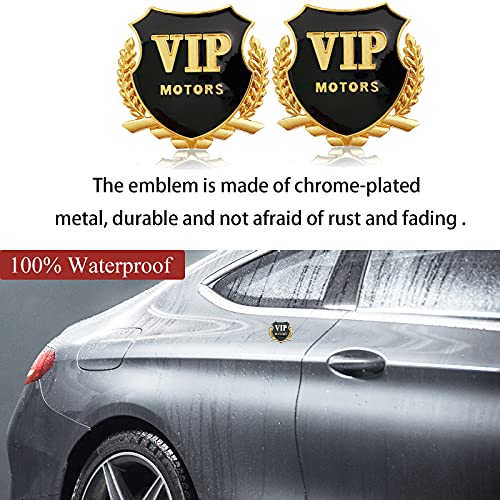 2Pcs 3D Premium Metal Vip Car Emblem,Side Fender Rear Window Adhesive Emblem Badge Decals Fit For Sedan Suv Pickup Truck Decoration Accessories(Sliver) #TOP2