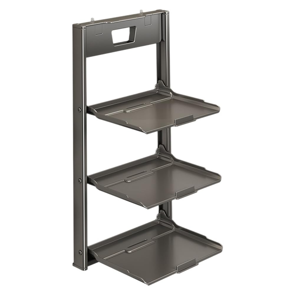 Hndhbfgrt Ideal for Kitchen Countertop and Cabinet Storage, 3-Tier Foldable Pot Organizer Rack, Large Capacity