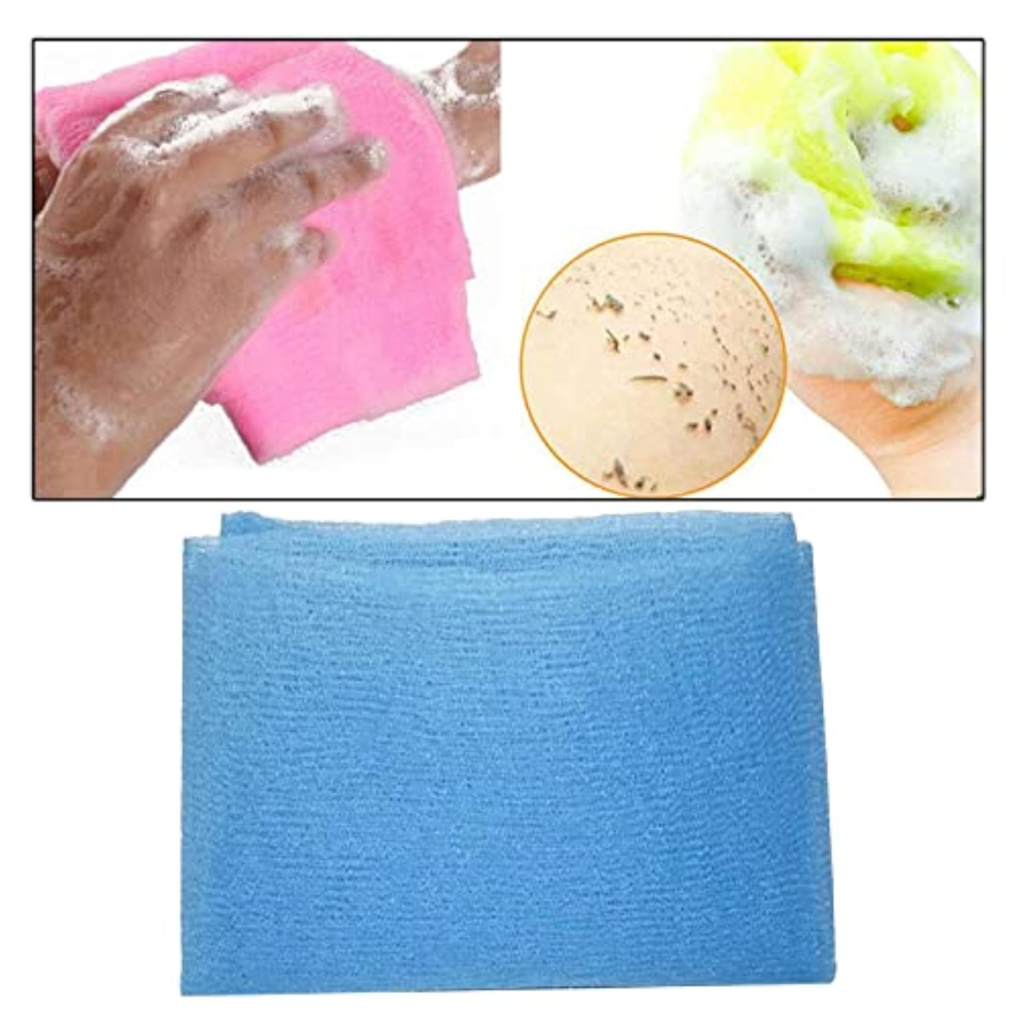 Nylon Exfoliating Bath Towel Cloth, Magic Household Cleaning Blue