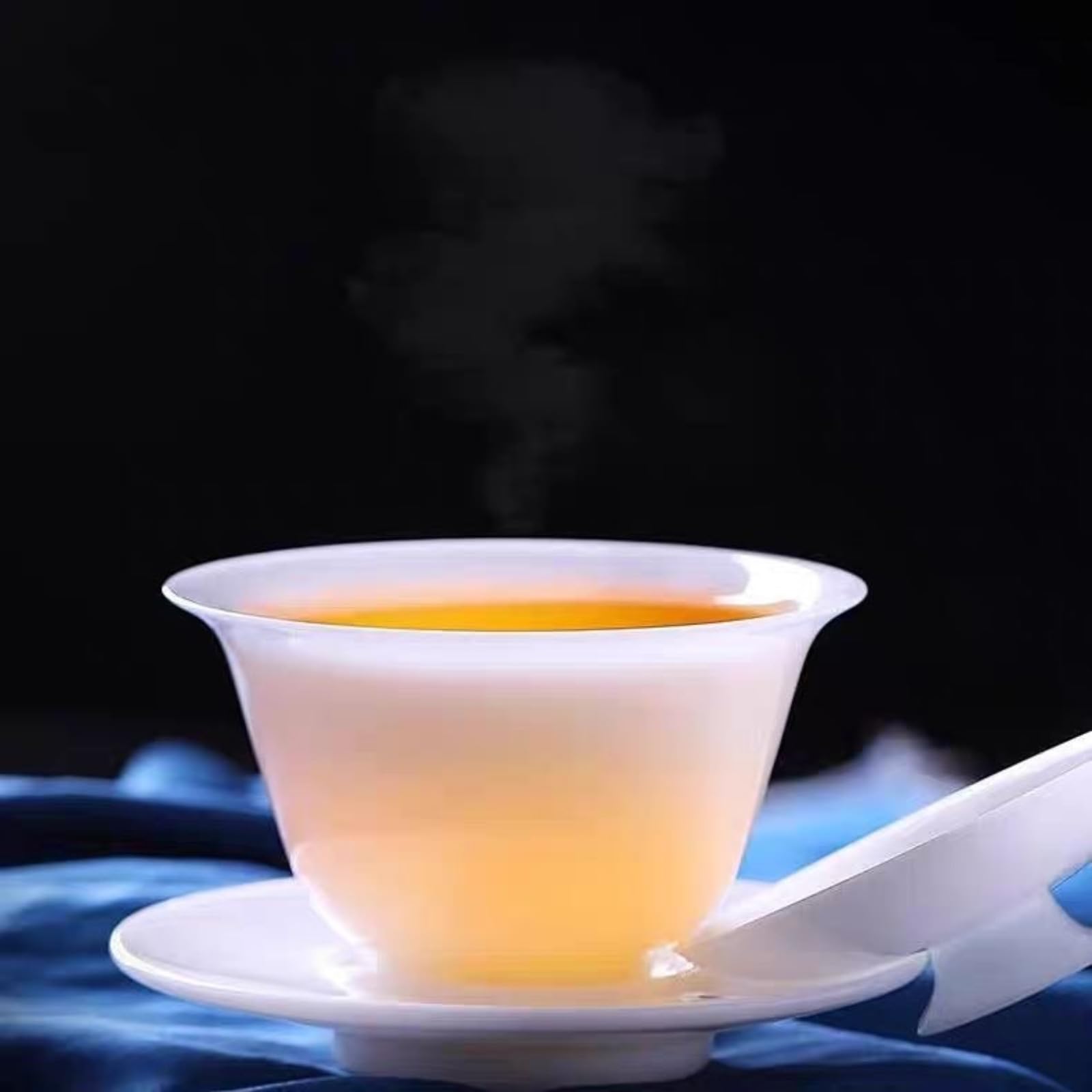 Gaiwan Teacups - Taza de té de cerámica tipo hielo de jade de 200 ml, juego de té Gongfu grande de porcelana blanca hecha a mano