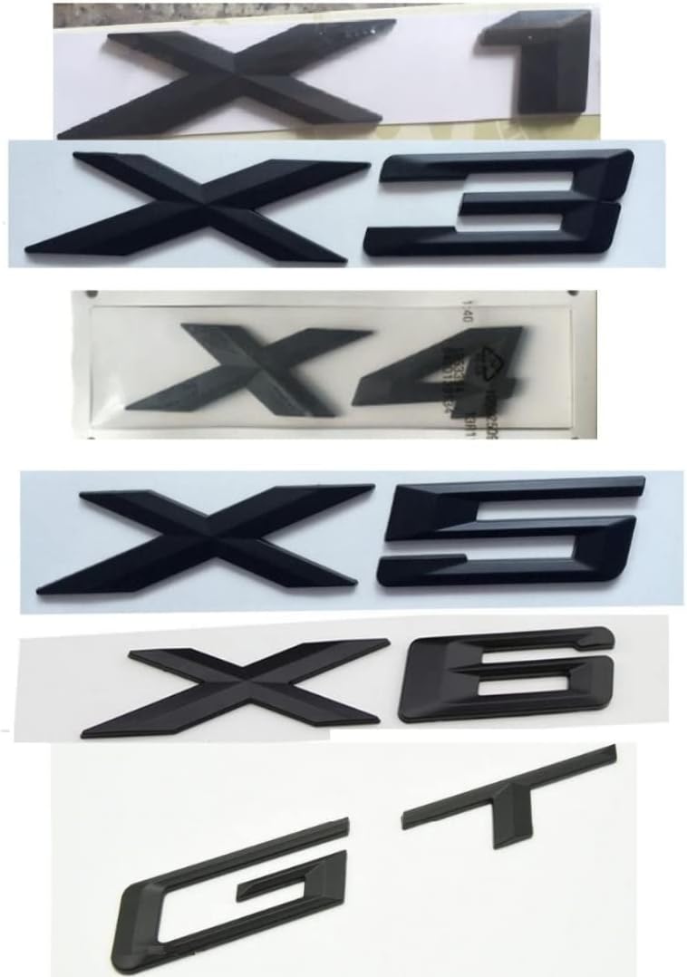 Matte Black ABS Number Letters Words Car Trunk Badges Emblems for BMW X1 X3 X4 X5 X6 GT (X6,Matte Black)