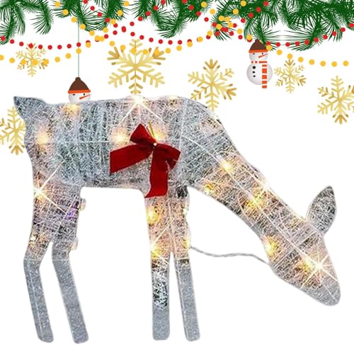Weihnachts-Rentier mit Lichtern für den Außenbereich, 44,5 x 31,5...