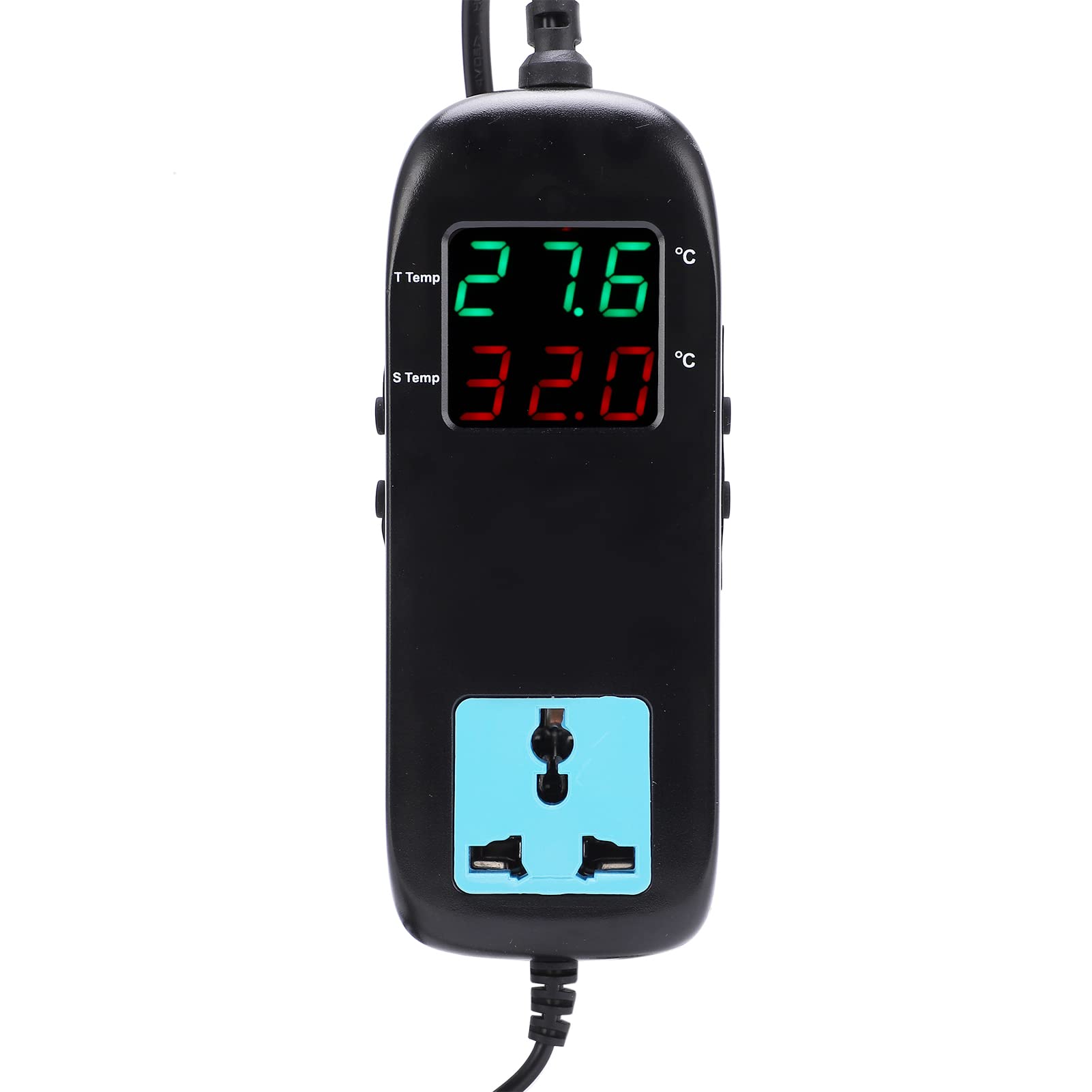 Digital Thermostat, Intelligenter Temperaturcontroller mit Permanenter Speicherfunktion für Wasserqualitätstests Aquakultur Industrie -Temperaturregelung (EU -Stecker)