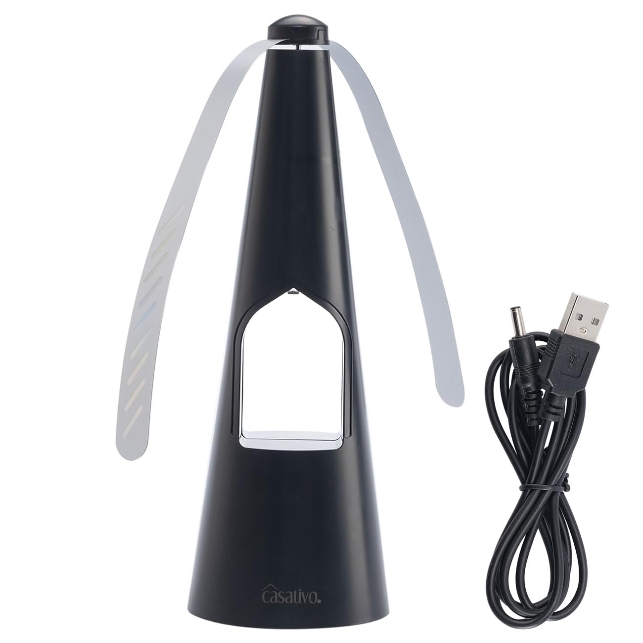 Fliegenwedler 2-Set 2-Flügel mit LED-Beleuchtung, Batterie & USB | Sanfte, effektive Fliegenabwehr für Tisch & Unterwegs | Flexibel Einsetzbar beim Essen & Outdoor
