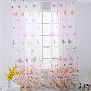 Nicoone Schmetterling Sheer Vorhänge für Mädchenzimmer