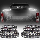 VANJING 2PCS 60” White LED Light Strip Kit for Truck Bed Cargo Boat Pickup RV SUV Waterproof Lighting Kit Tailgate Light 12v with On-Off Switch (White)
